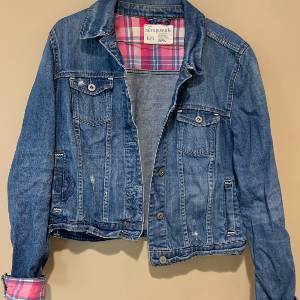 Aeropostale Denim Jacket w/ Flannel Accent